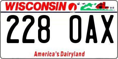 WI license plate 228OAX