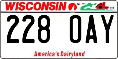 WI license plate 228OAY
