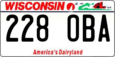 WI license plate 228OBA