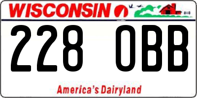 WI license plate 228OBB