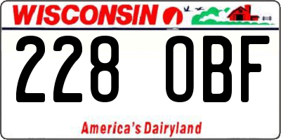 WI license plate 228OBF