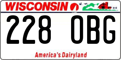 WI license plate 228OBG