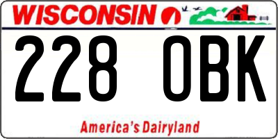 WI license plate 228OBK