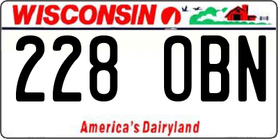 WI license plate 228OBN