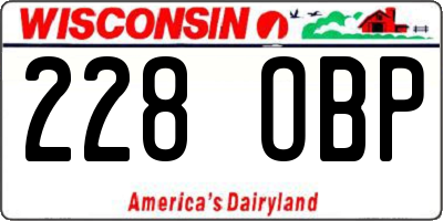 WI license plate 228OBP