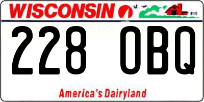 WI license plate 228OBQ