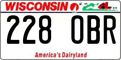 WI license plate 228OBR
