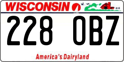 WI license plate 228OBZ