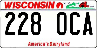 WI license plate 228OCA