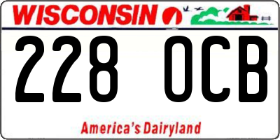 WI license plate 228OCB