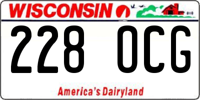 WI license plate 228OCG