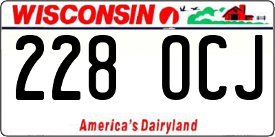 WI license plate 228OCJ