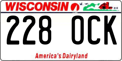 WI license plate 228OCK