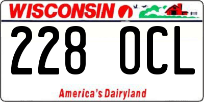 WI license plate 228OCL