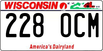 WI license plate 228OCM
