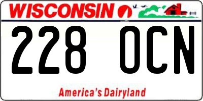 WI license plate 228OCN