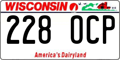 WI license plate 228OCP