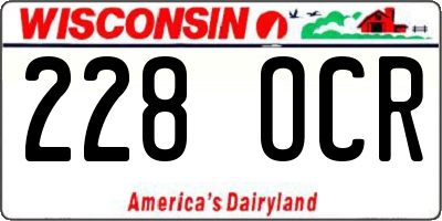 WI license plate 228OCR