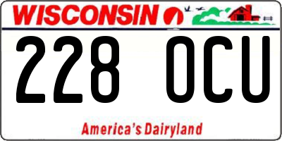 WI license plate 228OCU