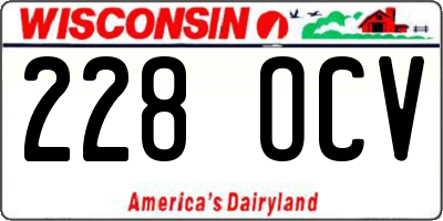 WI license plate 228OCV