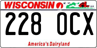 WI license plate 228OCX
