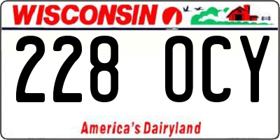 WI license plate 228OCY