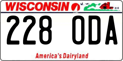 WI license plate 228ODA
