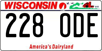 WI license plate 228ODE
