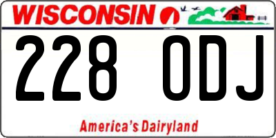 WI license plate 228ODJ
