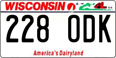 WI license plate 228ODK