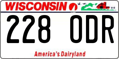 WI license plate 228ODR
