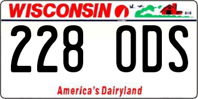 WI license plate 228ODS