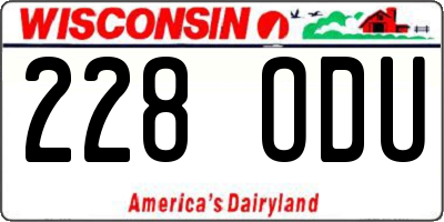 WI license plate 228ODU