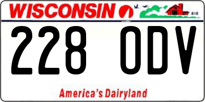 WI license plate 228ODV