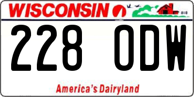 WI license plate 228ODW