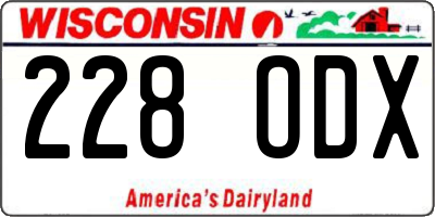 WI license plate 228ODX