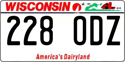 WI license plate 228ODZ