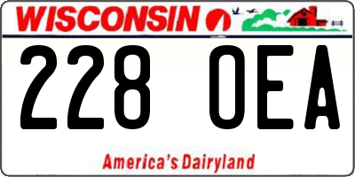 WI license plate 228OEA