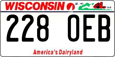 WI license plate 228OEB