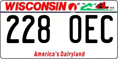 WI license plate 228OEC