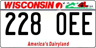 WI license plate 228OEE