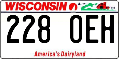 WI license plate 228OEH
