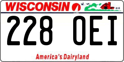 WI license plate 228OEI