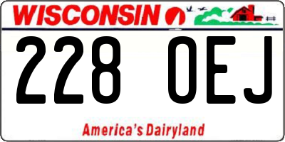 WI license plate 228OEJ