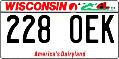 WI license plate 228OEK