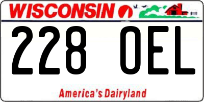WI license plate 228OEL