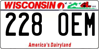WI license plate 228OEM