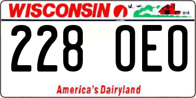 WI license plate 228OEO