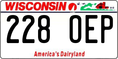 WI license plate 228OEP