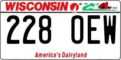 WI license plate 228OEW